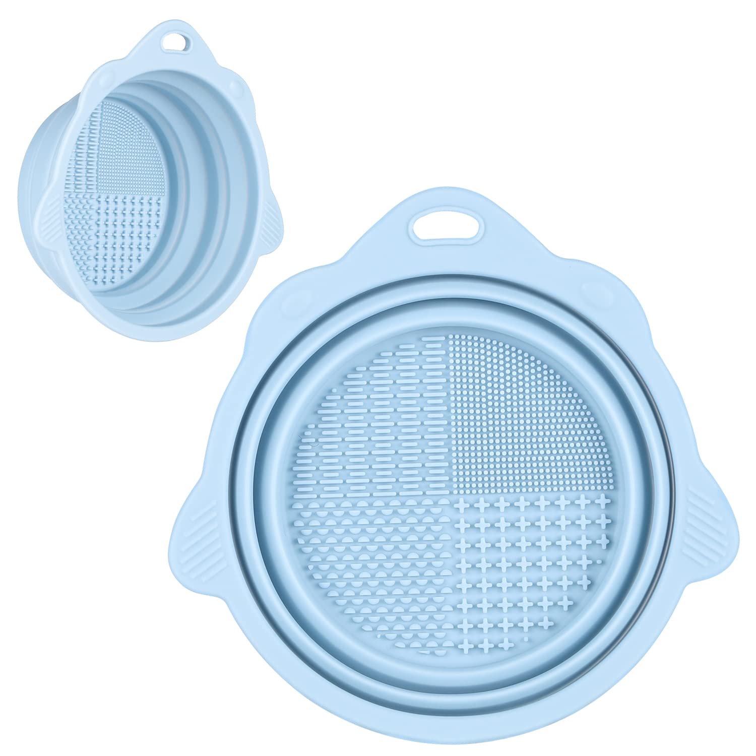1pc Foldable Silicone Makeup Brush Cleaner Bowl - Portable Cleaning Tool for Brushes, Powder Puffs, and Sponges: SKY BLUE