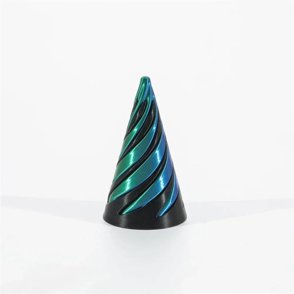 3D Printed Spiral Cone Toy Impossible Pyramid Passthrough Sculpture Pass Through Pyramid Toy Mini Vortex Thread Illusion