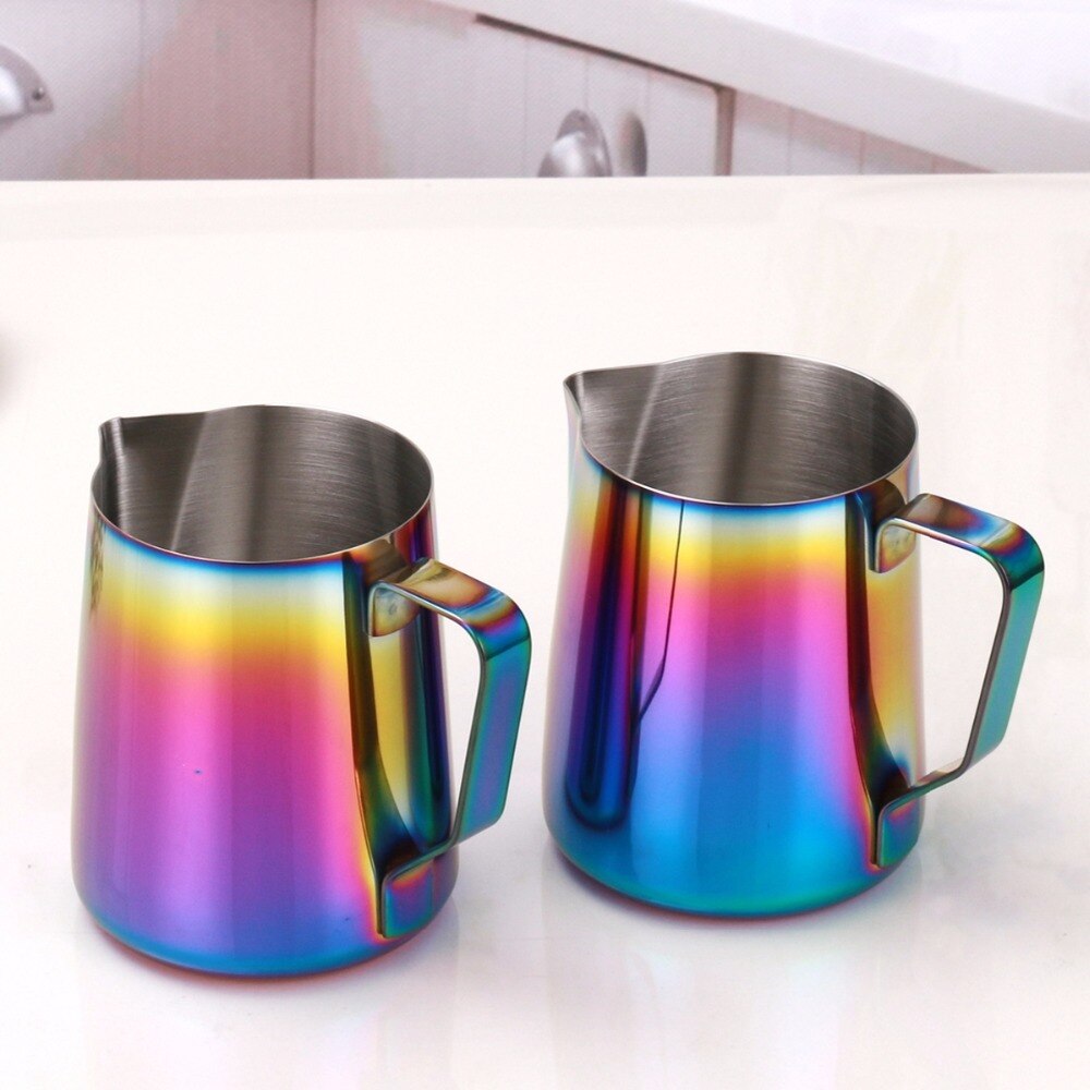 Latte's art rustfrit stål farverig 350/600ml skummende kande espresso kaffekande damp & skum mælk til lattes og cappuccinoer