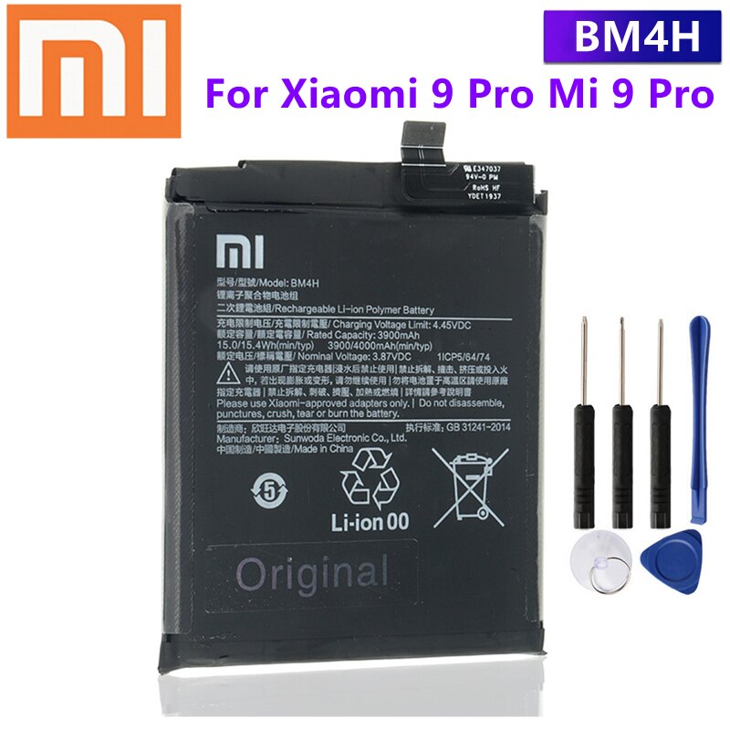 Xiao Mi Original BM4H Battery For Xiaomi 9 Pro Mi 9 Pro Mi9 Pro Genuine Replacement Phone Battery 4000mAh With Free Tools