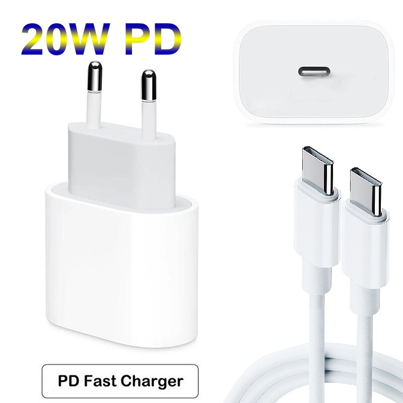 20W EU/UK/US PD Plug Travel PD charger USB Type C Quick Charger Adapter For iPhone 12 Pro/XR/X/Xs/Max/8 Fast Charging port