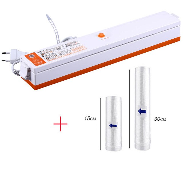 Vacuum Packaging Machine Vacuum Bag Compression Sealing Machine Automatic Food Preservation Packaging Plastic Vacuum Machine: WHITE 15-30cm / EU Plug