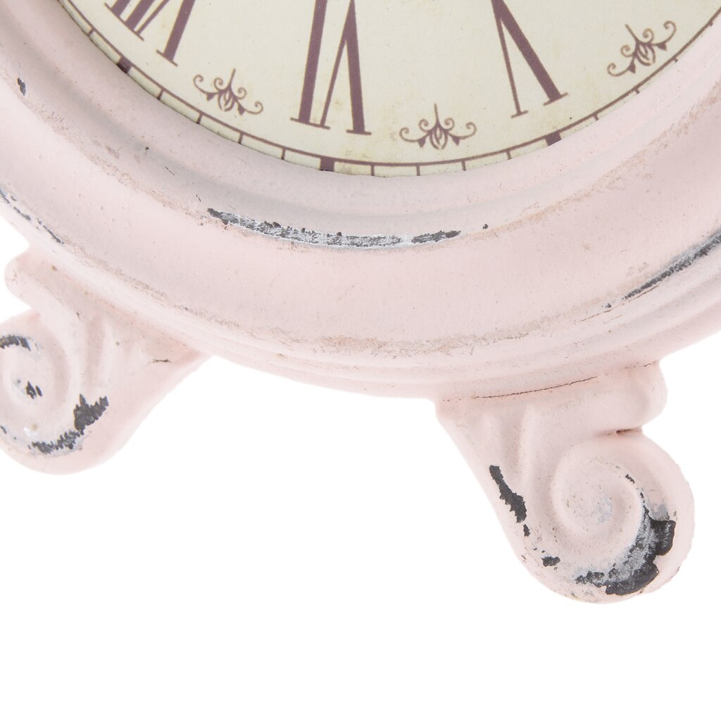 British Wood Clock Retro Pink Desk Table Clock Cafe Ornament Art Collection Home Desk Office Display