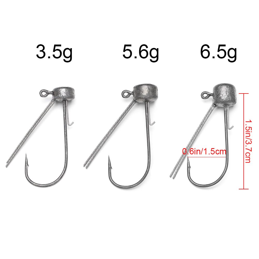 6 PCs/Lot Mushroom Head Jig Head Fishing Hook Weedless Fishing Ned Rig Bass Fishing Tackle 3.5g 5.5g 6.5g