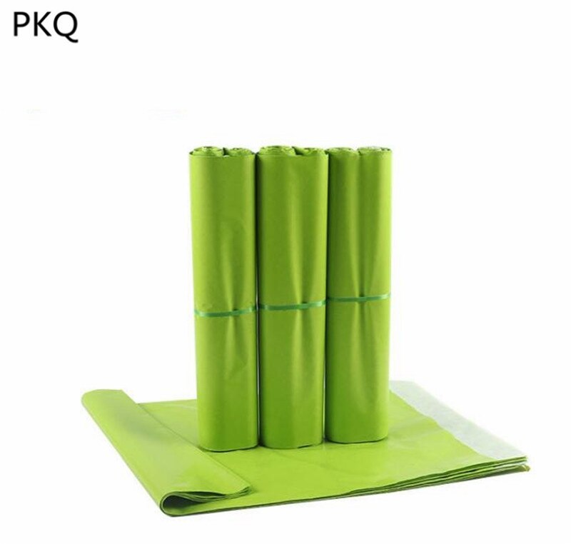 100pcs Colorful Small Logistics Courier Bag green Courier Envelope Bag Mail Bag Self Adhesive Seal Plastic Pouch
