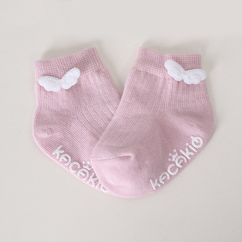 Wecute Angel Wings Cotton Baby Socks Infant Boys Girls Cute Lovely Anti Slip Socks Toddler Kids Soft Socks Autumn: Pink / M 2-4T