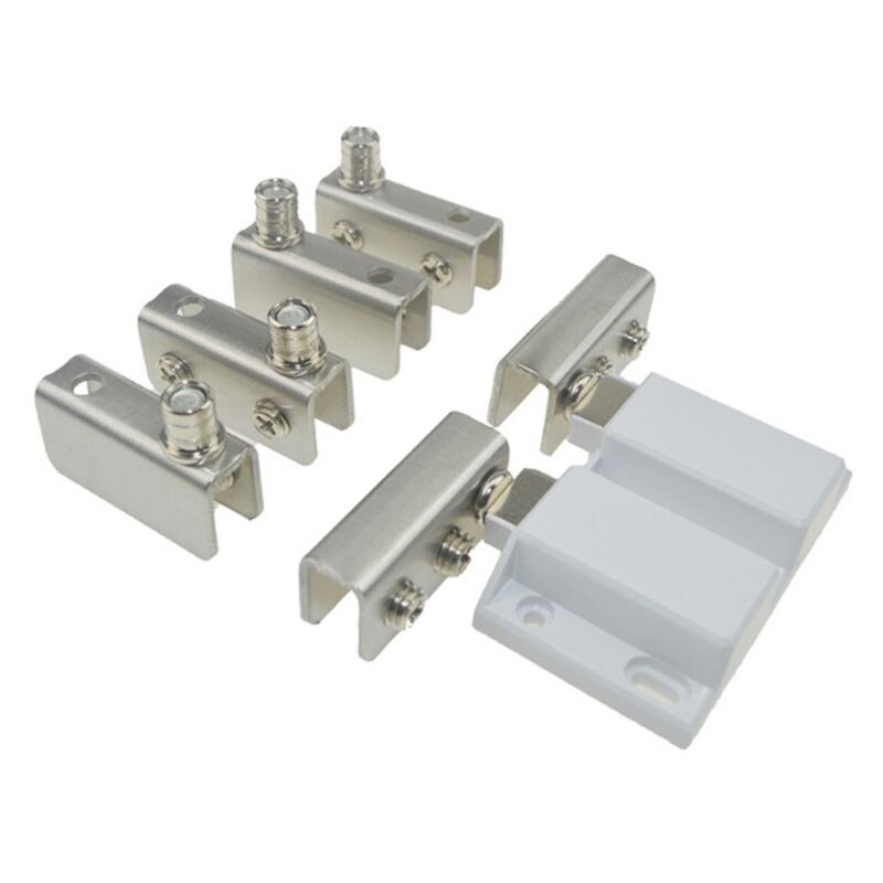 1Set Stainless Steel Single/Double Glass Door Hinge Free Opening Up and Down Shaft Hinges Cabinet Door Furniture Hardware: A Double door