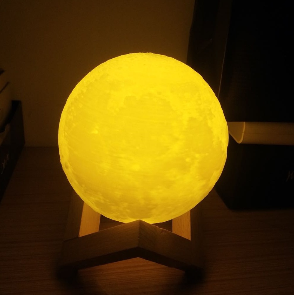 2 Colors Moon Lamp USB Charger 3D Print Moon Light link for Kids Family Christmas