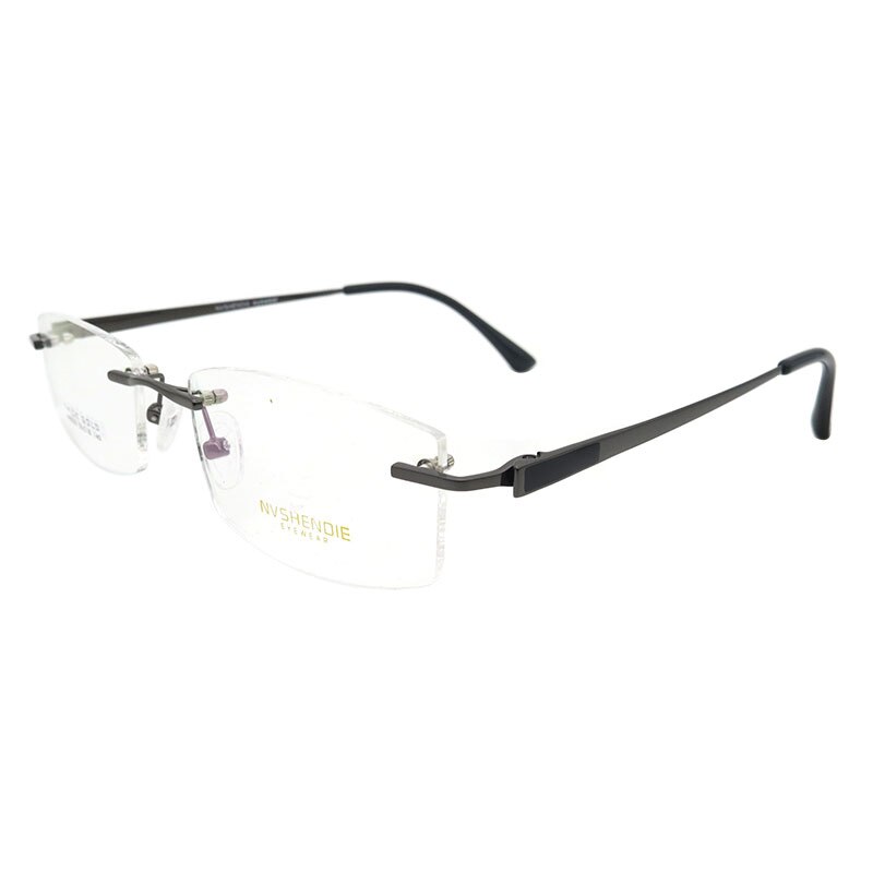 Gmei Optical S8326 Rimless Eyeglasses Frame for men Rimless Eyewear Glasses: Gray