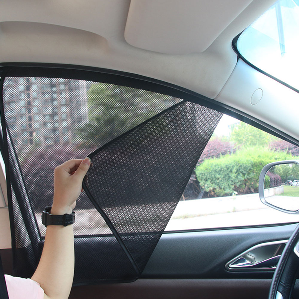 2 Stuks Magnetische Auto Zonnescherm Side Gordijn Zon Uv-bescherming Auto Gordijnen Voorruit Zonnescherm Mesh Voor Side windows