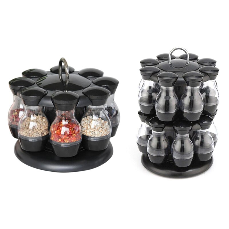 Estante de especias giratorio, jarras para especias, mostrador giratorio, juegos de organizador de hierbas para el hogar, cocina, estante de especias giratorio, herramientas de cocina