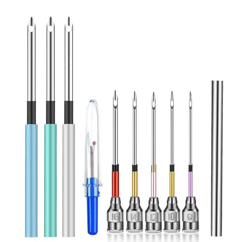 Embroidery Pen Stainless Steel Punch Needle Set Crochet Knitting Seam Ripper DIY Cross Stitch Sewing Tools: C1