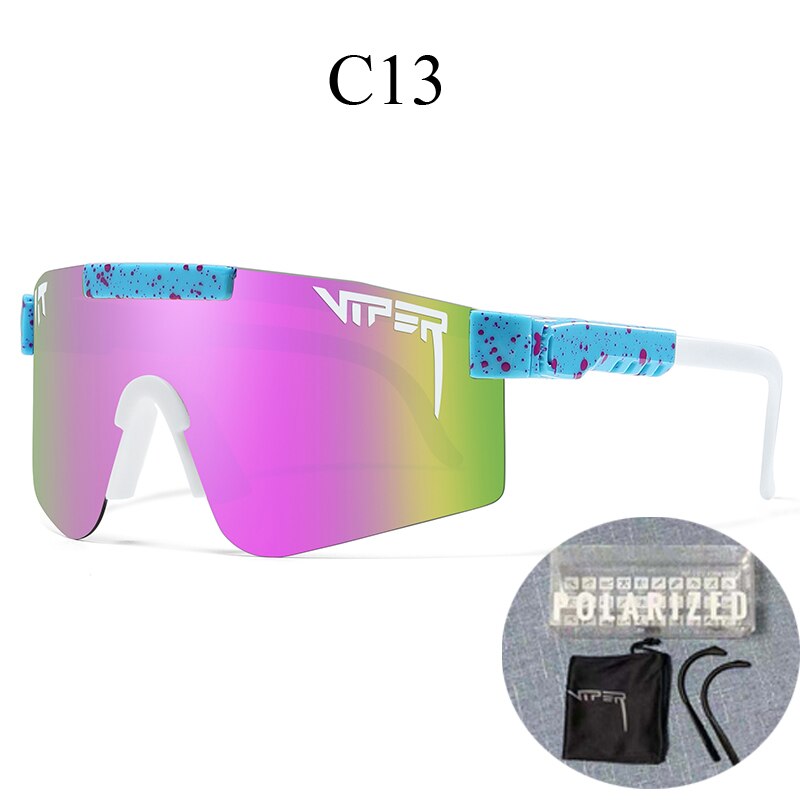 PIT VIPER-gafas de sol polarizadas para ciclismo, lentes de sol para bicicleta de montaña, con funda, UV400: C13