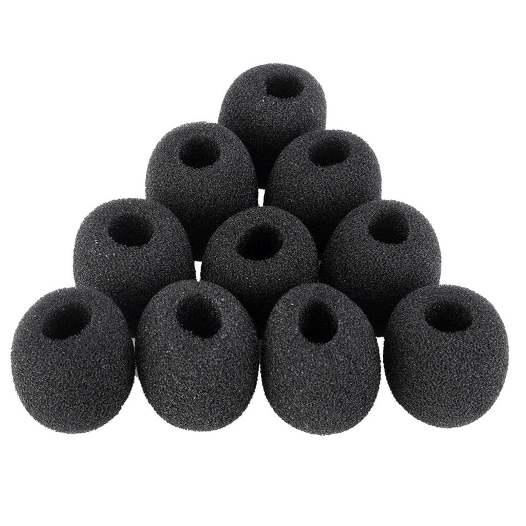 10 Stuks Zwart Kleine Condensator Microfoon Mic Foam Covers Voorruit