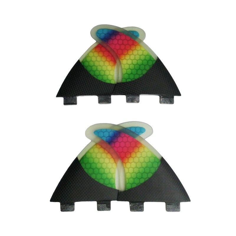 FCS aileron surf arc-en-ciel Fibre de carbone aileron quad palmes Quilhas multicolore planche de surf Fin: Default Title
