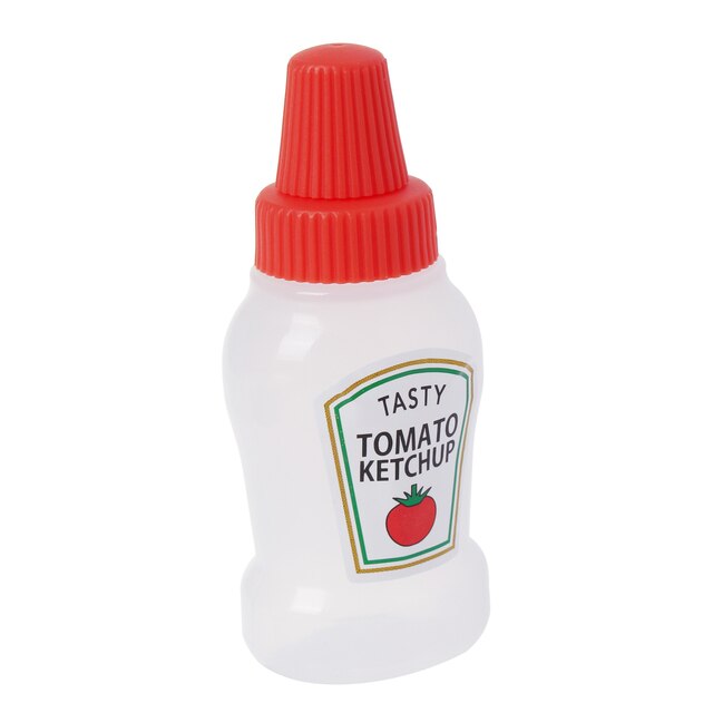 1/2 stk 25ml mini tomat ketchup flaske honning sennep bærbar liten saus beholder salat dressing beholder pantry beholdere: 1pc røde