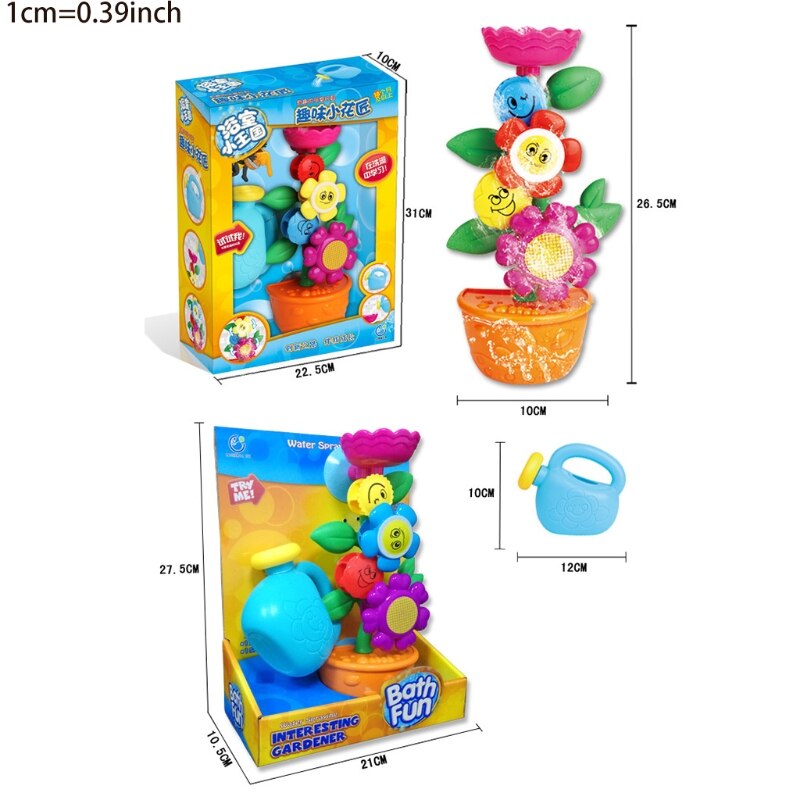 Buntes blumenspielzeug für die badewanne, duschspaß für babys und kleinkinder.