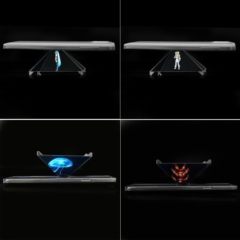 360 graders projektor miniature 3d video display projektor hologram flat-folding video universal til smart telefon