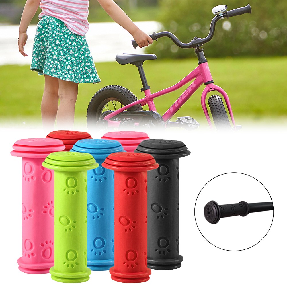 1Pair Rubber Bike Bicycle Handle Bar Grips Anti-slip Waterproof Scooter Handlebar 18mm For BTWIN Kids Bike 14-16inch