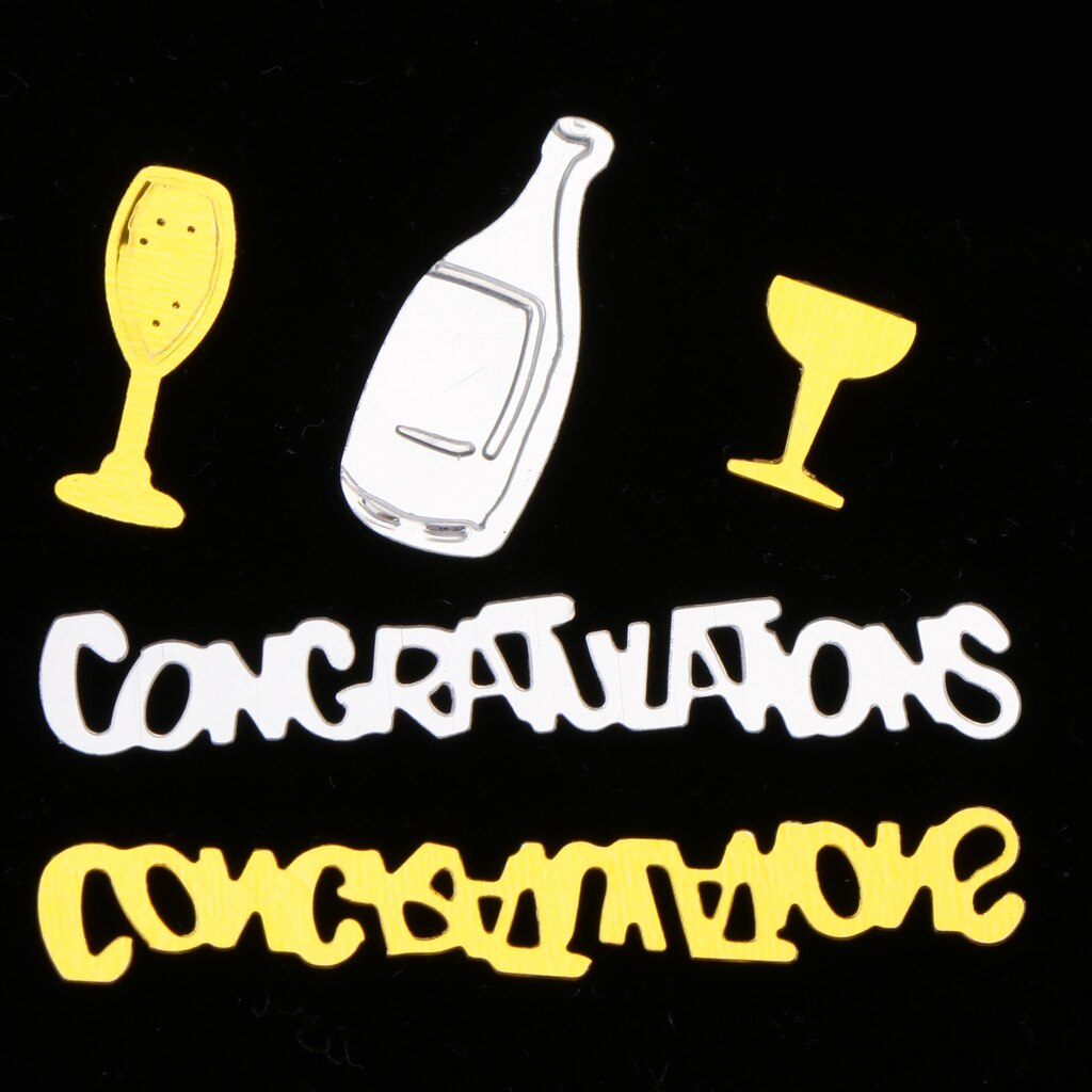 Metallisk grattis champagne glas bord konfetti skola grad part dekor