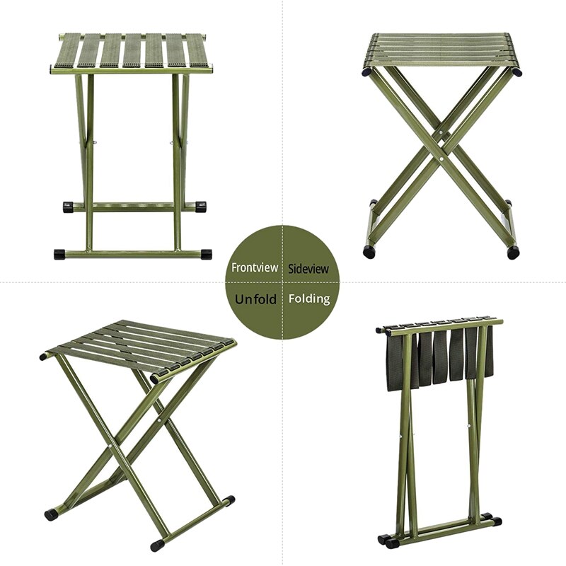 Opvouwbare kampeerkruk, draagbare opvouwbare stoel voor buiten, visstoel, luie stoel voor buiten voor backpacken, wandelen, barbecueën, picknicken, reizen
