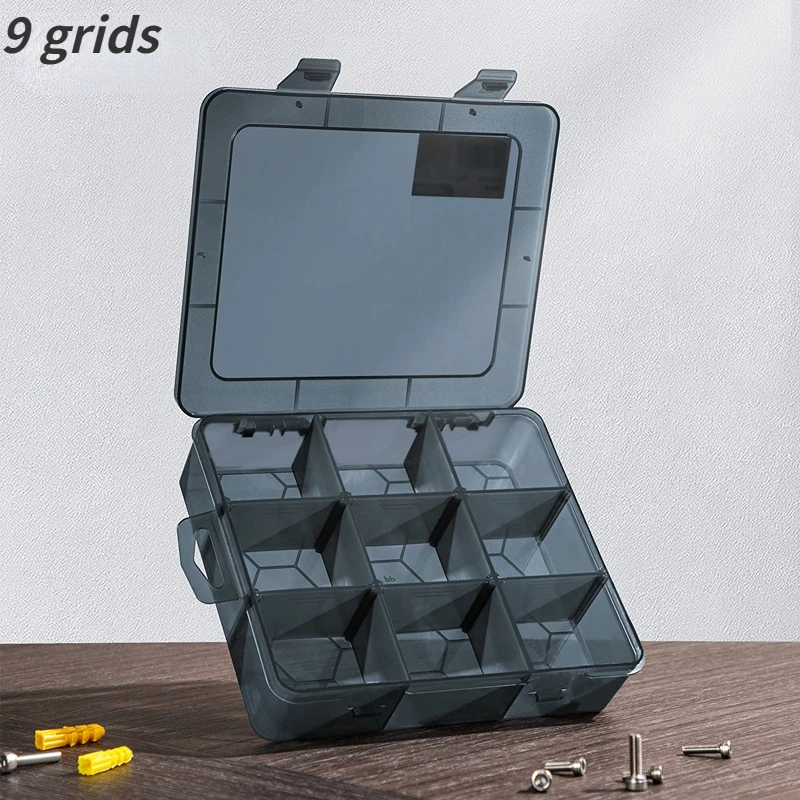 9-24 Grids Adjustable Organizer Storage Container Compartment Plastic Storage Box Component Screw Holder Case Display Container: Silver