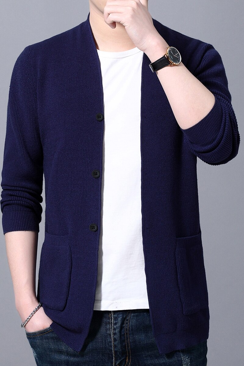 2022 efterår mænd cardigan jakker herre streetwear trend sweatercoat mænd casual grå sweater jakke mænd tøj xxxl