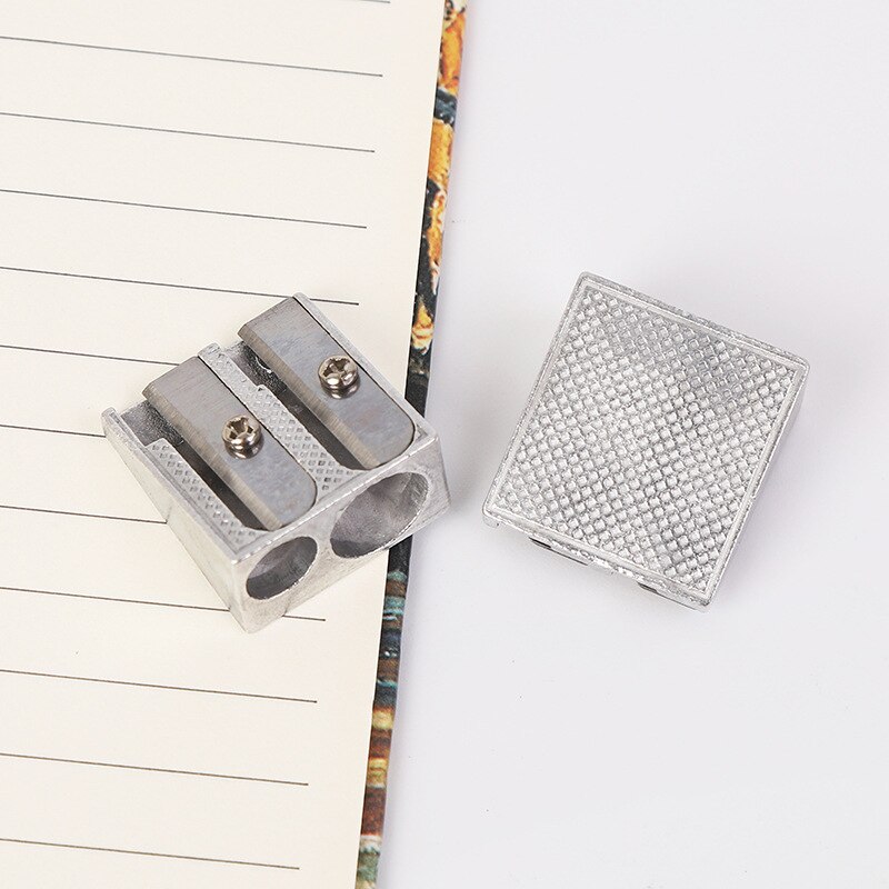 Mini Metal Pencil Sharpeners Double Holes Manual Pencil Sharpener With Steel Blades For Students Artists School Supplies