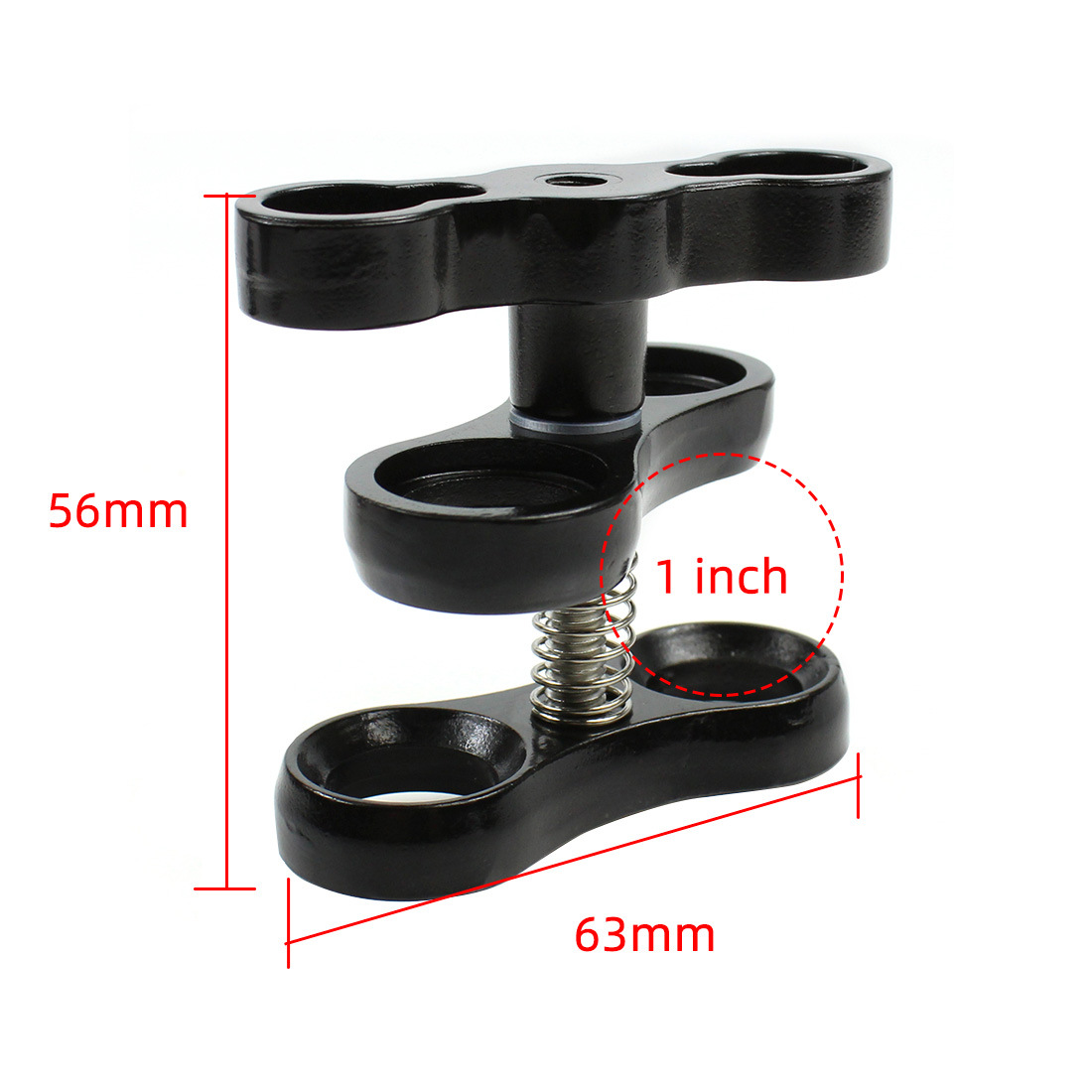 1-Zoll-Kugelkopf-Adapter, 1/4 Zoll Schraube, feste Halterung, Schmetterlingsclip für Gopro, SLR-Kamera, Unterwasser-Tauchhalterung, Tablett, Lichtklemme: dunkel Grau
