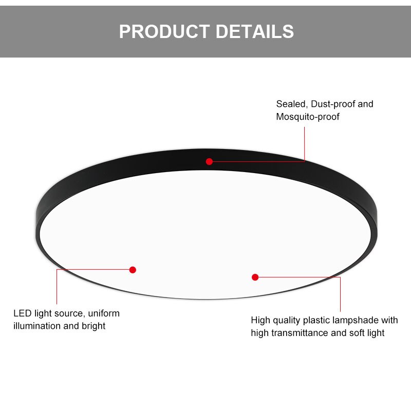 Moderne Led Plafondlamp 220V 240V Led Lamp Woonkamer Verlichting Ronde & Vierkante 3 Cm Super Dunne led Licht Voor Slaapkamer Keuken