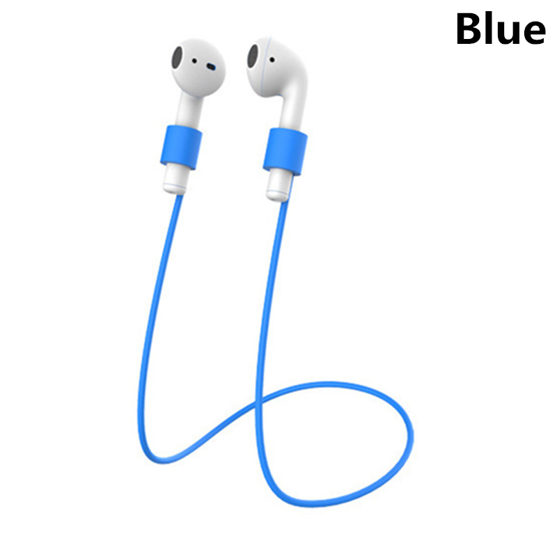 Correa para Airpods, cuerda antipérdida para Airpods, cordón de silicona para Airpods, compatible con cuerda para Airpods, almacenamiento de auriculares antipérdida: Azul