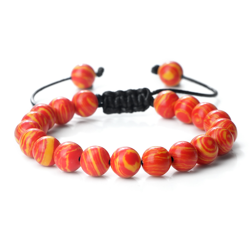 Colorful 8mm Malachite Braided Bracelet Women Men Adjustable Couple Bracelet&Bangles Friendship Pulsera Jewelry: dark green