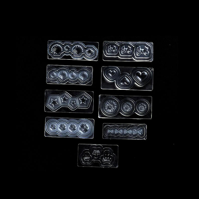 Mini Heart Seashell Resin Cabochon DIY Tool Silicone Molds Tiny Nail Bows Decors Resin Jewelry Flowers Charms Transparent Mold