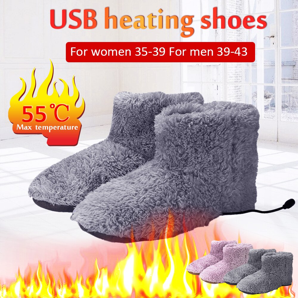 Varme såler plys elektriske varmesko varmesko fodvarmer / par varme sko vinter fodvarmer