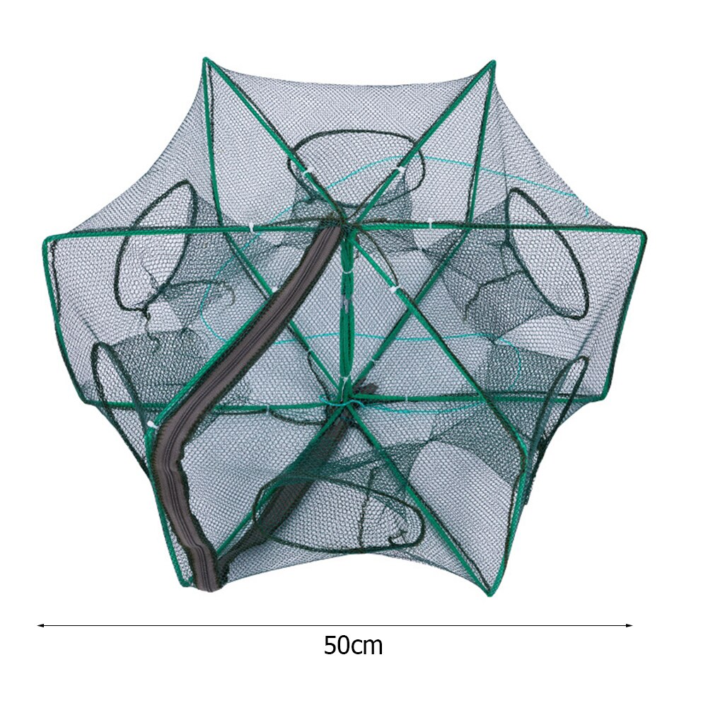 6-8 Sides 6-16 Holes Automatic Fishing Net Shrimp Cage Nylon Foldable Crab Fish Trap Cast Net Cast Folding Fishing Network: B