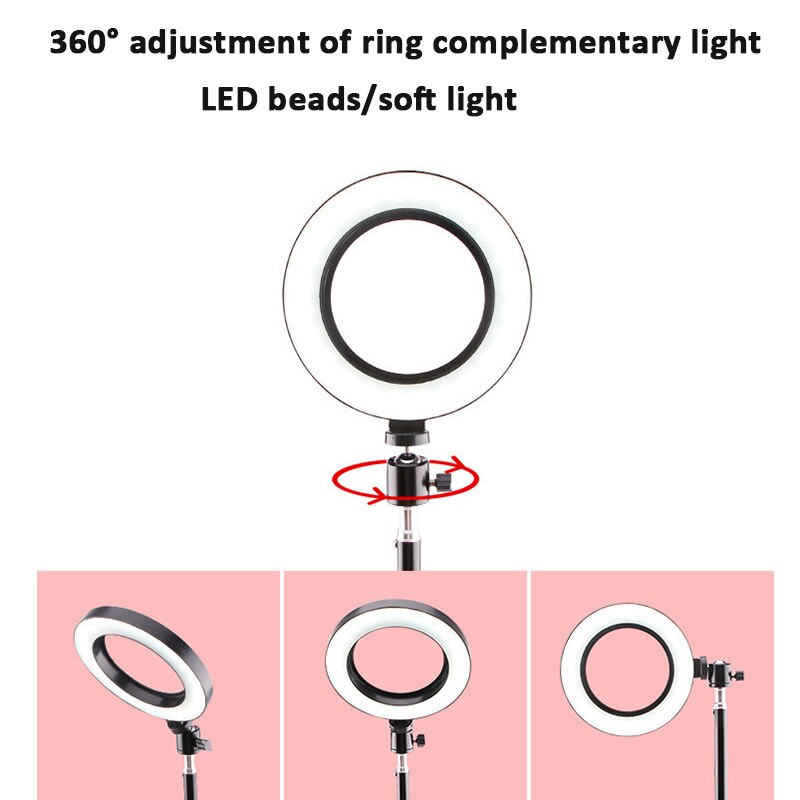 33cm Photography LED Selfie Ring Light Dimmable LED Ring Light Tripod Phone Video Light Lamp With 210cm Tripod Ring Fill Light