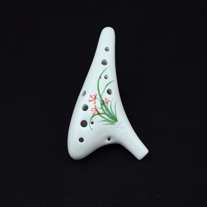 12 skrog keramisk ocarina fløyte alt c håndskriftstil musikkinstrument til nybegynnere: Farge 4