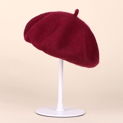 13 farver 100%  australien uld fransk baret hat til kvinder britisk stil ensfarvet pige græskar hatte filt baretter kasketter boina femme: Fs826-6