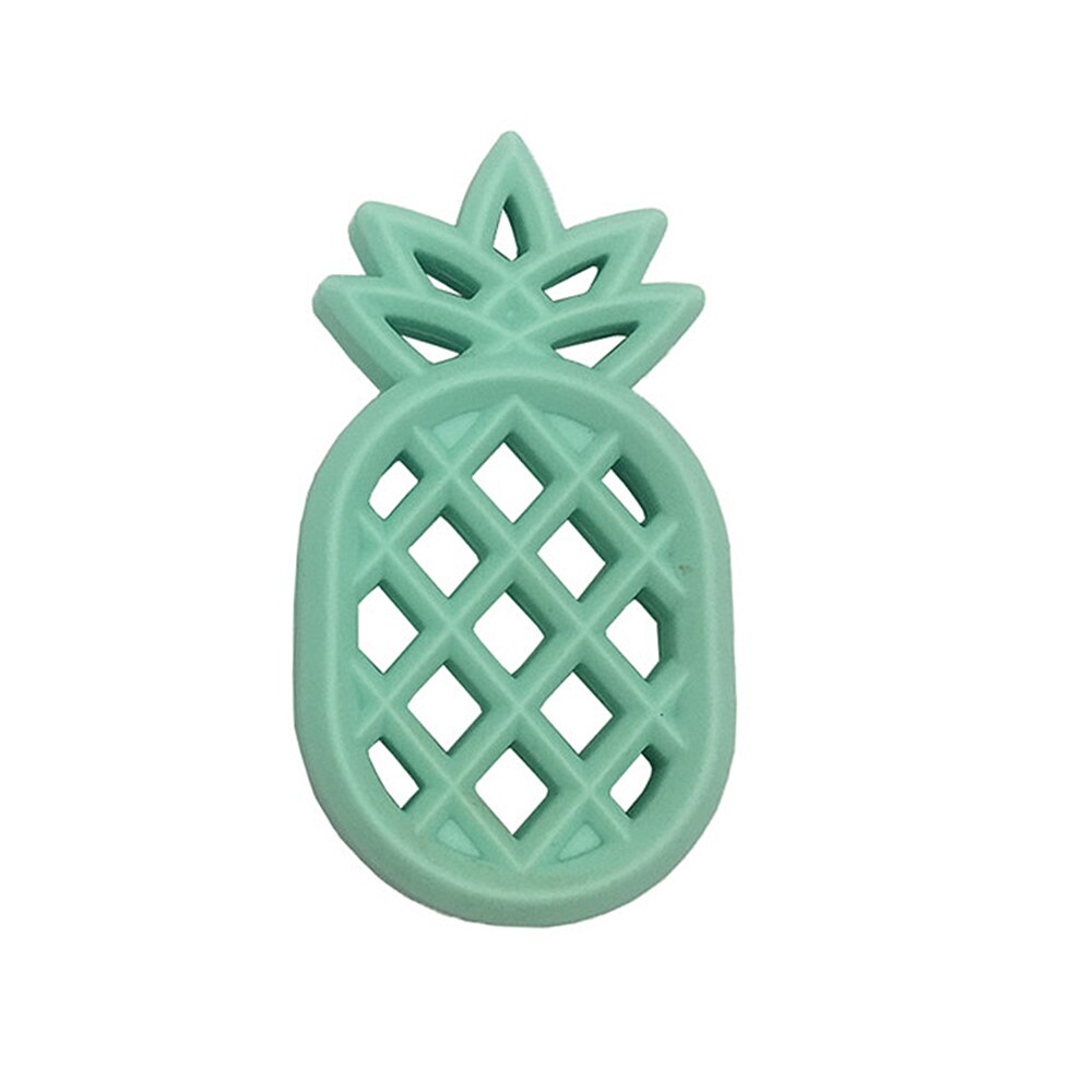 Child DIY Pacifier Pineapple Silicone Teether Bite Resistance Baby Teething Toys Safety Molar: Light green