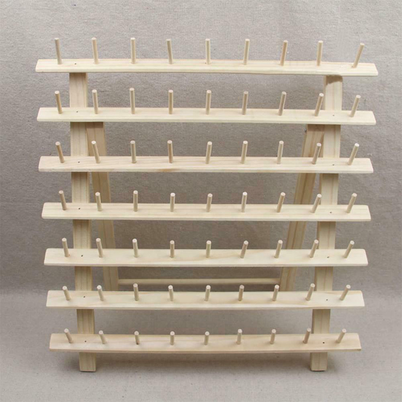 63 Spool Wood Sewing Thread Stand Organizer Embroidery Storage Rack Holder Bracket 2019ing