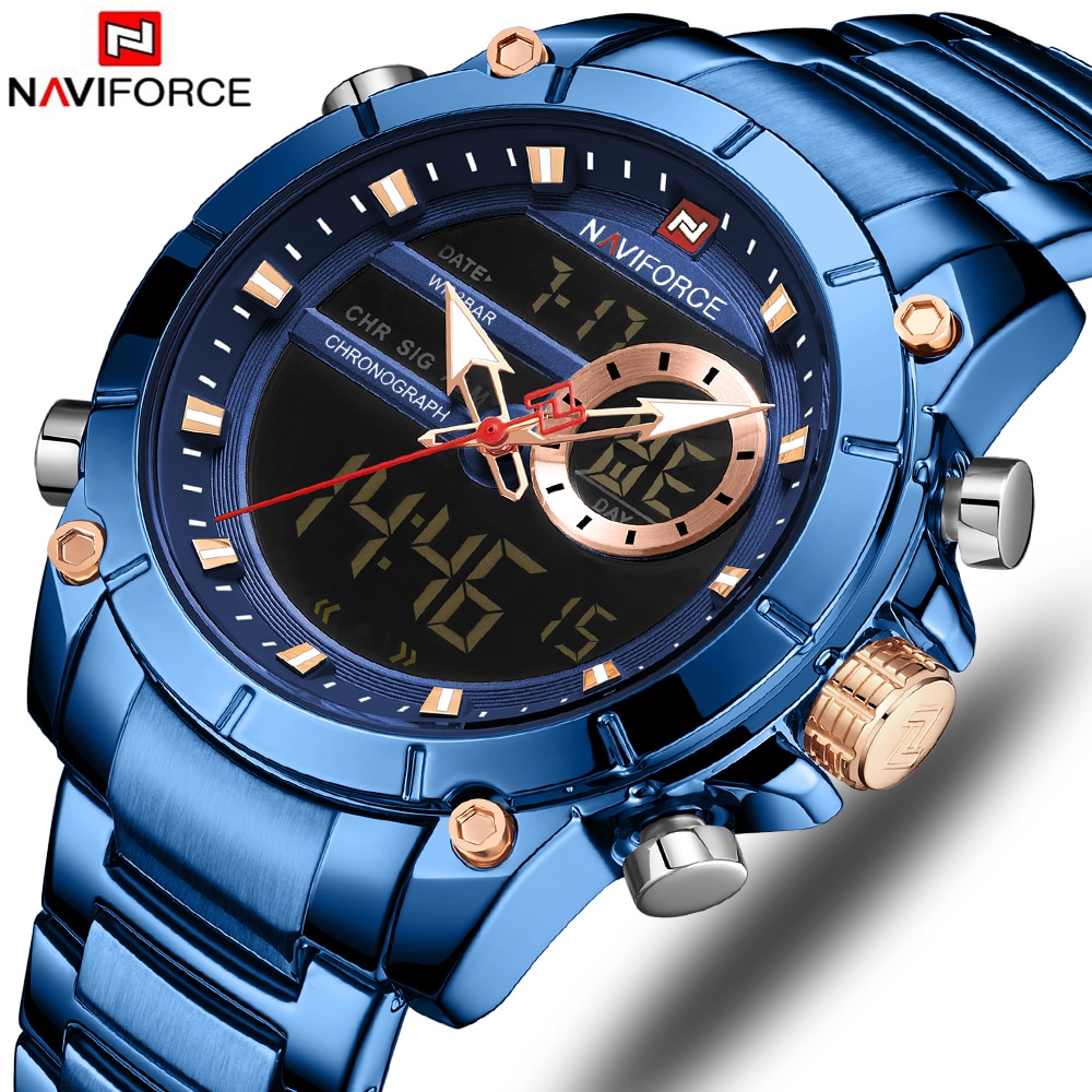 Relojes de hombre NAVIFORCE de la mejor , reloj deportivo a la para hombre, reloj de pulsera de cuarzo resistente al agua de lujo, reloj con fecha para hombre, reloj Masculino