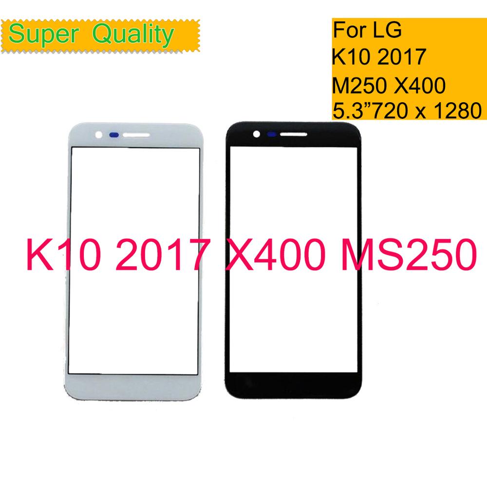 10 stks/partij Voor LG K10 2017X400 MS250 K121K M250 M250N Touch Scherm Front Glass Panel Front Buitenste Glas lens K10 LCD Glas