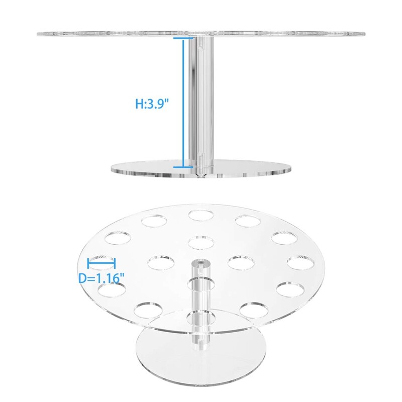 Round Clear Acrylic Mini Ice Cream Cone Holder Stand 16 Holes to Display Sushi Hand Rolls corn Cotton Candy French Fries Swee