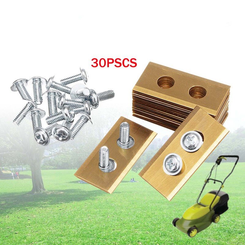 30Pcs Titanium Coated Robot Grasmaaier Vervanging Messen 18x36mm
