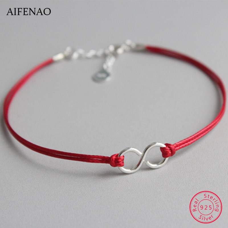 925 Sterling Silver Anklets for Women Red Thread Rope Anklet Bracelet Chain Foot Jewelry