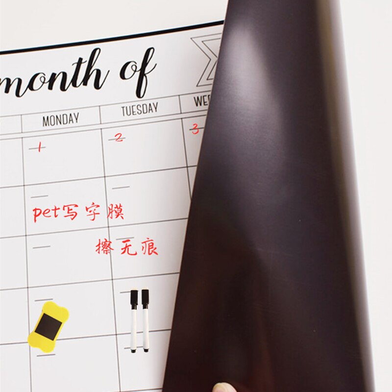 Nordique magnétique effaçable à sec calendrier hebdomadaire résistant réfrigérateur tableau blanc planificateur feuille cuisine réfrigérateur tableau blanc rappel