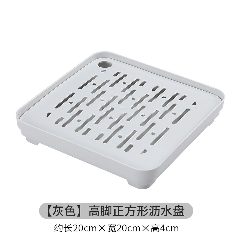 Tea Tray Water Cup Drain Tray Household Living Room Double-layer Rectangular Fruit Tray Plastic Simple Tea Table use for Drink: D