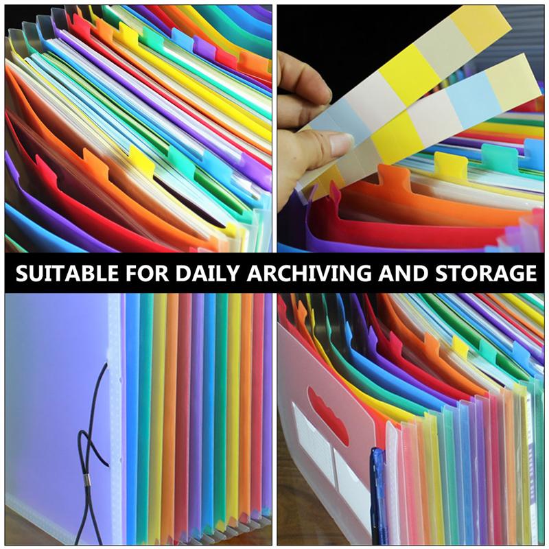 24 Pockets File Folder Rainbow Multi-Layer Folder A4 Letter Size File Organizer