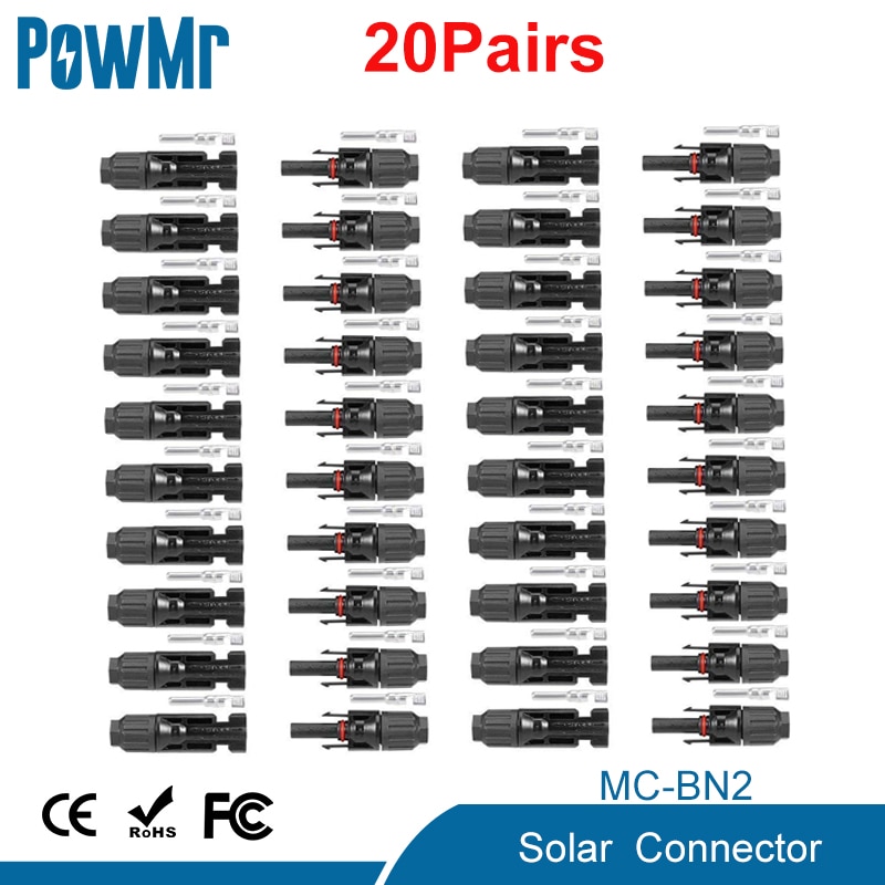 20 Pairs Solar Connector Mannelijke En Vrouwelijke Zonnepaneel Connector Voor Solar Kabel Geschikt Kabel Doorsneden 2.5mm2 ~ 6.0mm2 IP67