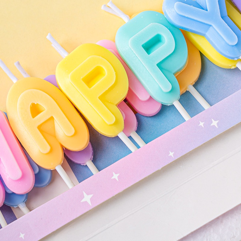 Bougies d'anniversaire avec lettres colorées, 13 paquets, lettres de fête pour enfants et adultes, couleur bonbon, décoration de gâteau
